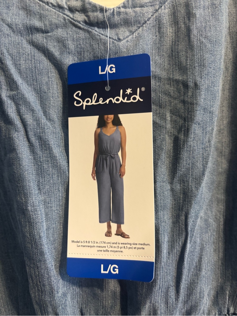 Splendid Light Blue Chambray Sleeveless Jumpsuit